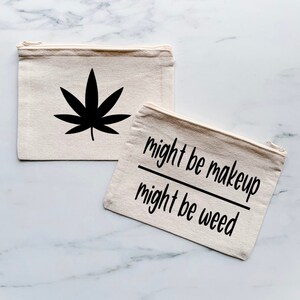 Canvas Makeup Bag, Weed Accessories, 21st Birthday Gift for Her, Stoner Gifts,