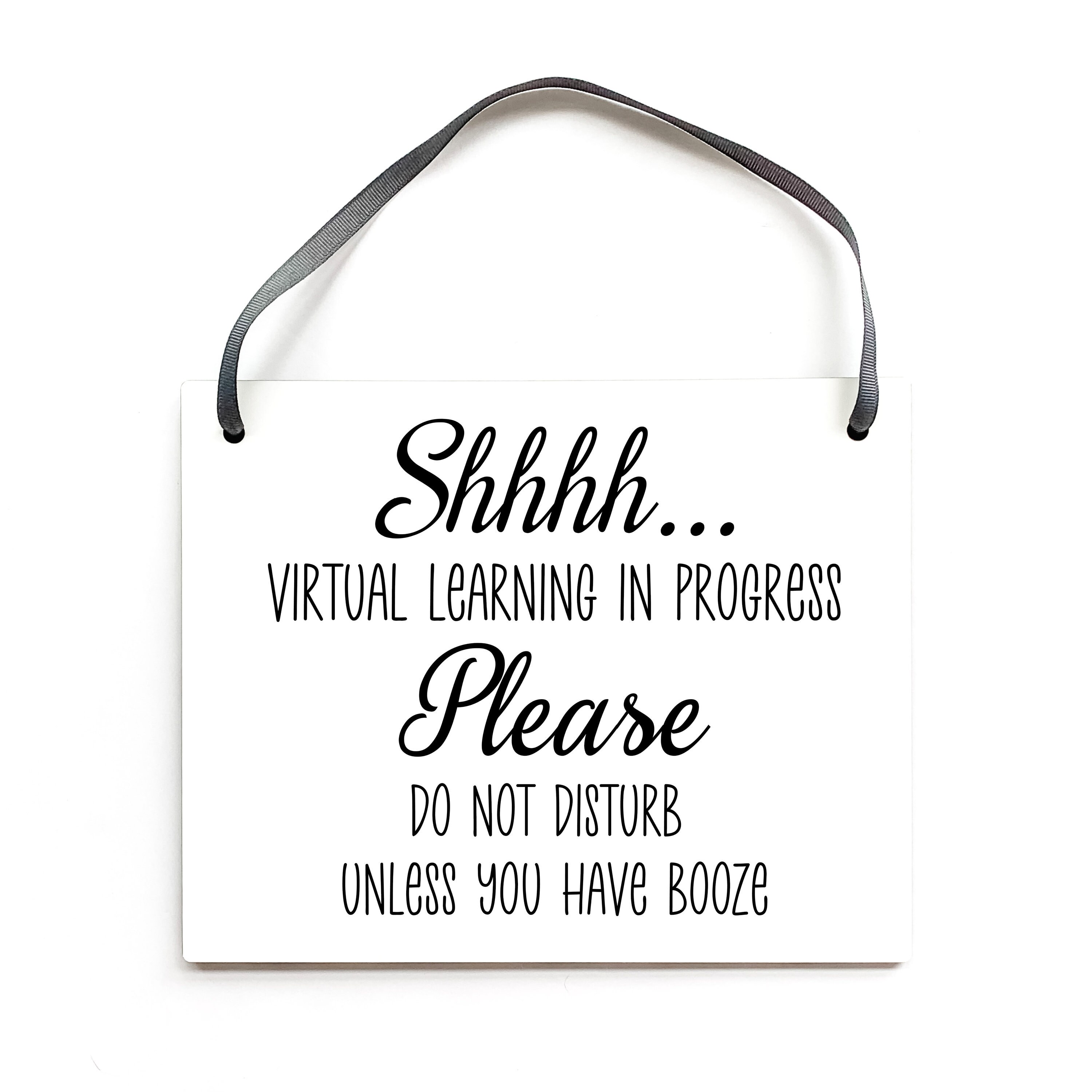 Learning E-Learning Homeschooling Education Humor Sign for Door or Wall