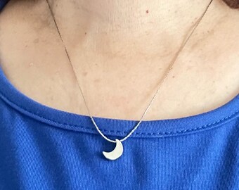 Crescent Moon Charm Necklace: Celestial Jewelry Gift