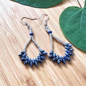 Beaded Fan Earrings - Birthday Gift for Friend - Statement Beadwork Jewelry
