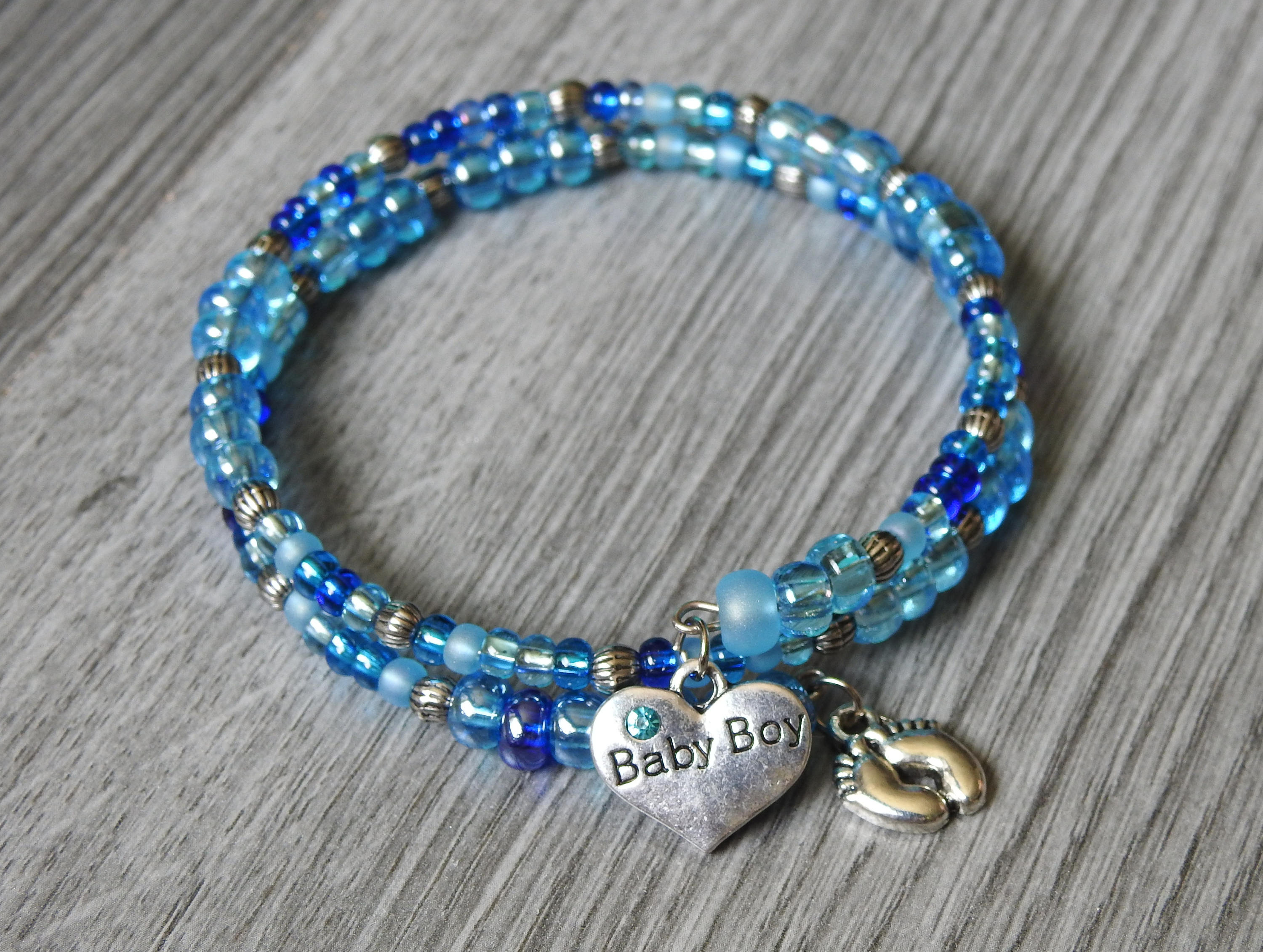 Baby Boy Charm Bracelet New Mom Jewelry Gender Reveal Etsy