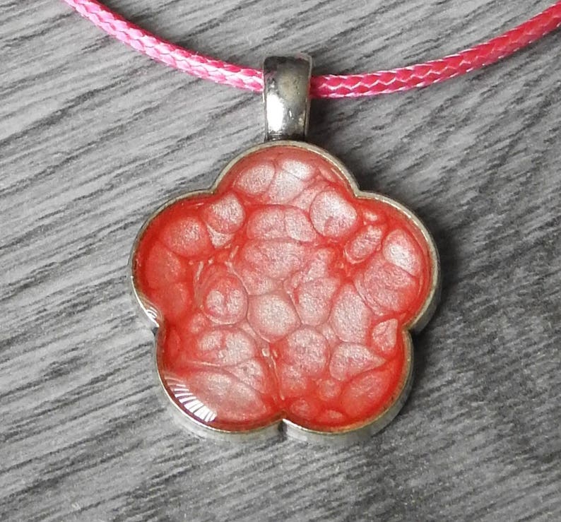 Resin Jewelry Pour Art Floral Jewelry Pink Flower Necklace