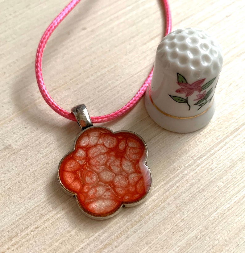 Resin Jewelry Pour Art Floral Jewelry Pink Flower Necklace