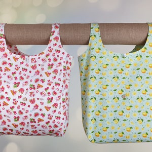 Eco bag PDF sewing pattern, reusable bag pattern, instant download, illustrated instructions A4 and US letter size