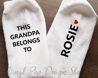 This Grandpa Belongs to Socks, Funny Socks, Socks for Grandpa, stocking stuffer, Christmas Gift, Personalized Socks, Novelty Socks
