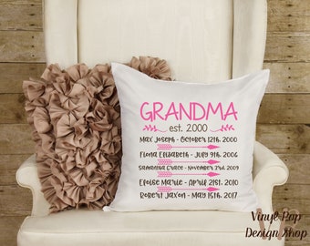 2021 Flower Boho Arrow Grandma Gift Throw Pillow Multicolor Promoted Est The Mothers Day Shirt Co 18x18