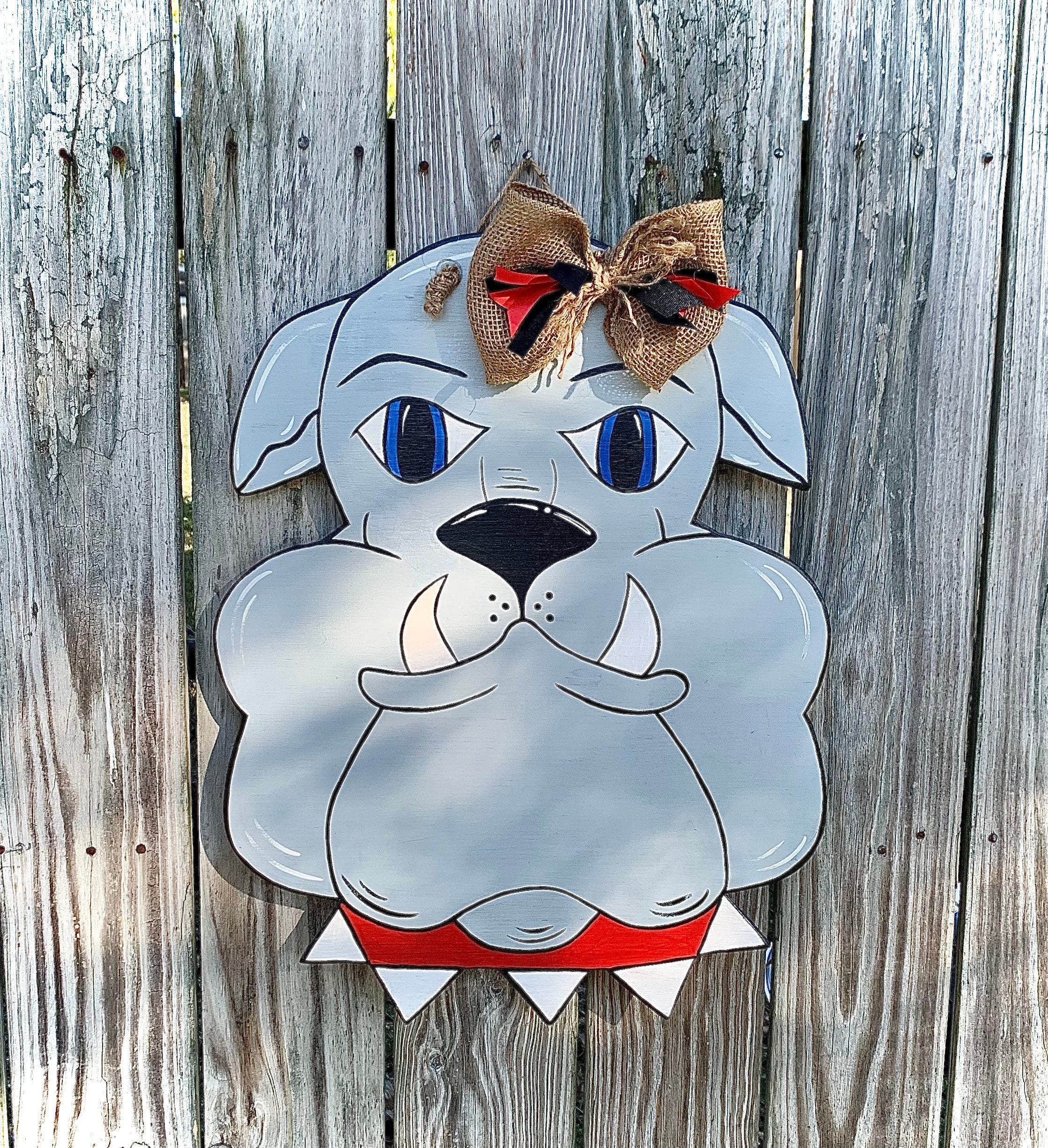 Bulldog Door Hanger BulldogBulldogs Door Hanger Door Etsy