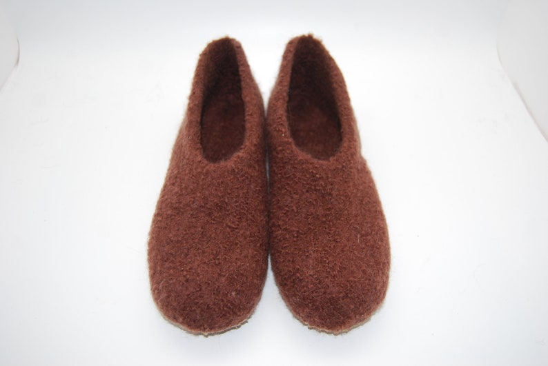 Gr. 40/41 Length 26 cm: Felted Slippers with Latex Sole / Filz-Hausschuhe mit Latexsohle Bild 3