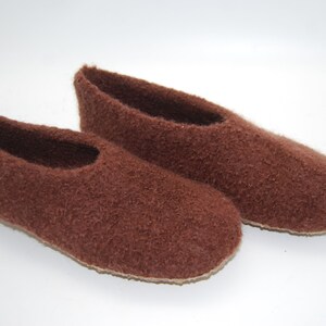 Gr. 40/41 Length 26 cm: Felted Slippers with Latex Sole / Filz-Hausschuhe mit Latexsohle Bild 4