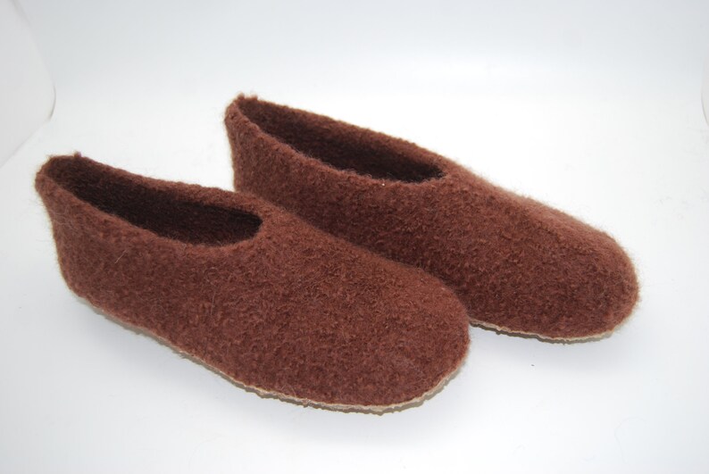 Gr. 40/41 Length 26 cm: Felted Slippers with Latex Sole / Filz-Hausschuhe mit Latexsohle Bild 4