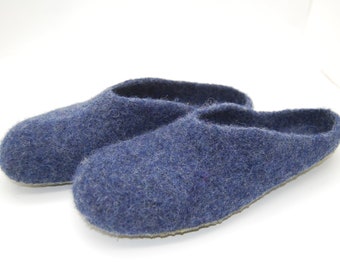 Gr. 46/47 (Length 30 cm): Felted Slippers with Latex Sole / Filz-Hausschuhe mit Latexsohle