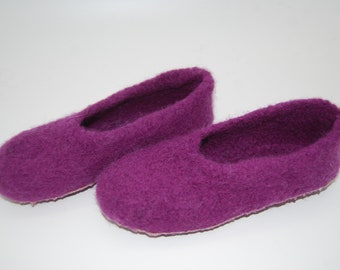 Gr. 28/29 (Length 18 cm): Kinder Filzhausschuhe mit Latexsohle / Felted Slippers for Kids with Latex Sole