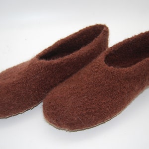 Gr. 40/41 Length 26 cm: Felted Slippers with Latex Sole / Filz-Hausschuhe mit Latexsohle Bild 1
