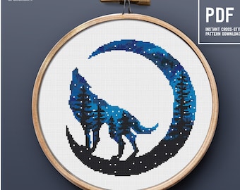Animal Silhouette Cross Stitch Pattern, Forest theme embroidery pattern, counted cross stitch, Instant download PDF xstitch chart
