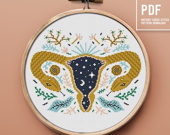 Ovary Cross Stitch Pattern, Girl power, Feminist Embroidery pattern, Instant download PDF pattern, home decor