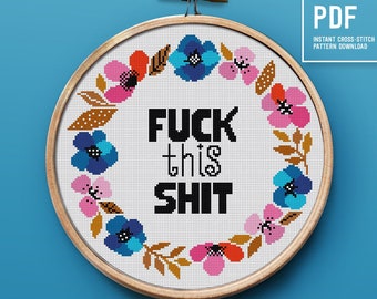 Subversive Cross Stitch Pattern, Funny saying counted cross stitch, embroidery chart, home decor, PDF instant download