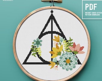 Magic symbol cross stitch pattern, creative gift idea, instant download PDF chart