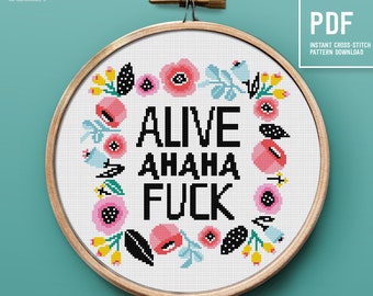 Snarky cross stitch pattern, embroidery home decor, PDF instant download, funny counted cross stitch design