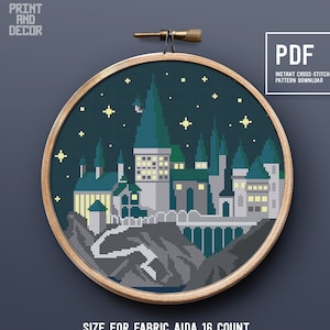 I found a super cool Hogwarts over starry night background paint by number  on ! Anyone can do these as long as you have a lot of patience! It's  $15 and called “