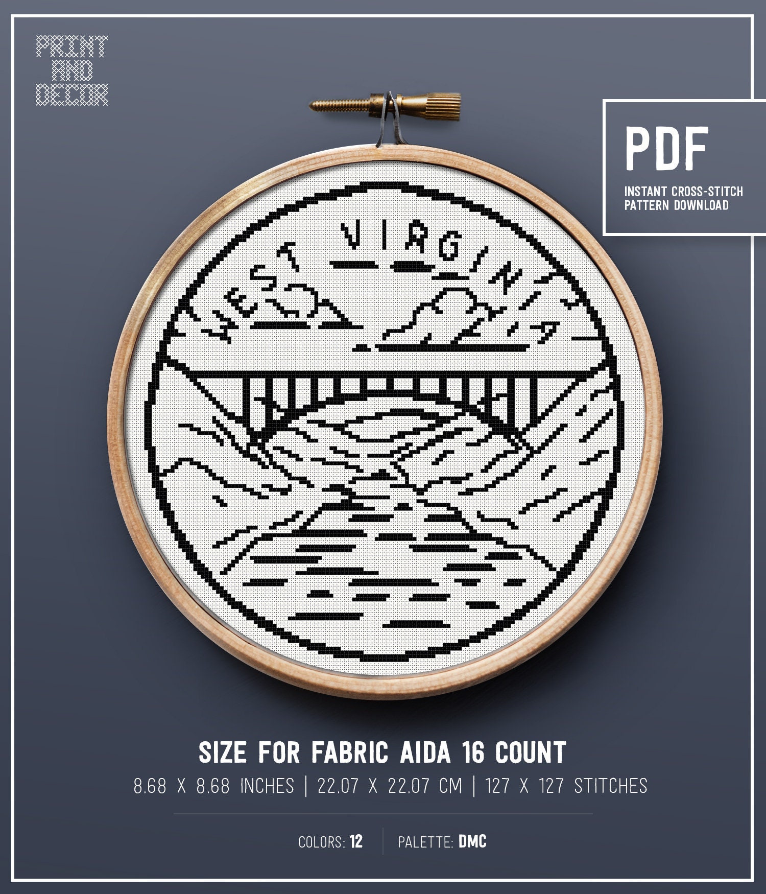 West Virginia Cross Stitch Pattern Easy Pattern Embroidery - Etsy Singapore