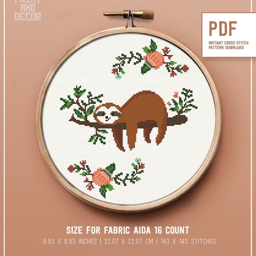 Cat Cross Stitch Pattern Cute Animal Modern Cross Stitch Etsy