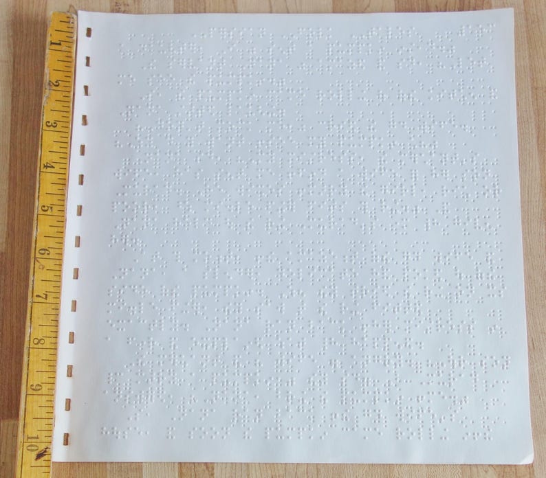 10 Braille Pages Large Vintage Doublesided Papers Etsy