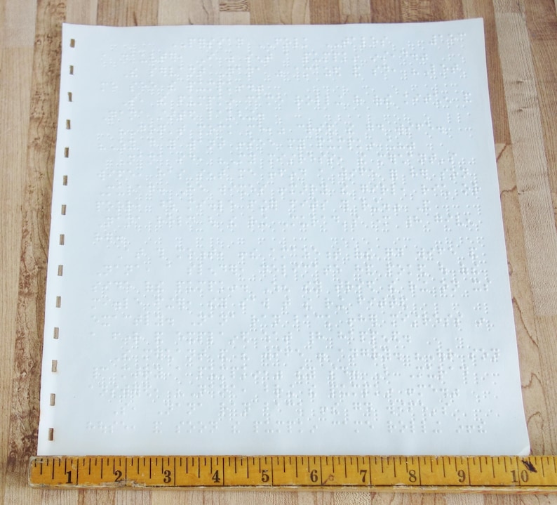 10 Braille Pages Large Vintage Doublesided Papers Etsy