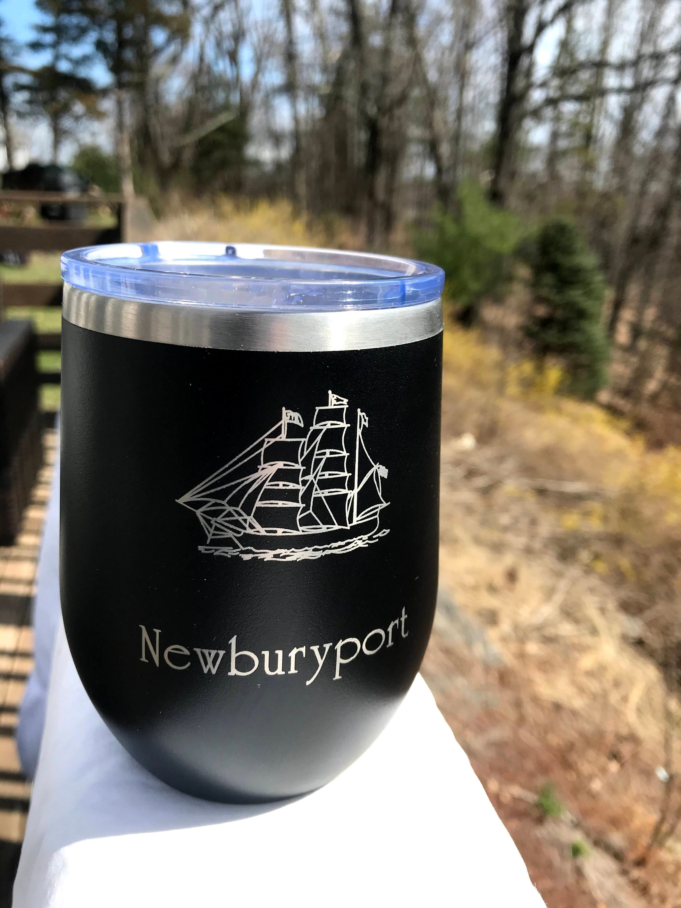 Newburyport Clipper Ship Black 12 Oz. Polar Camel Stemless Wine Tumbler