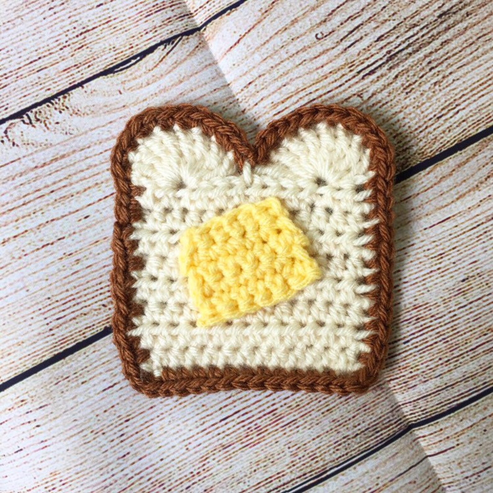 Bread Coasters, Buttery Toast Coasters, Crochet Toast Coasters