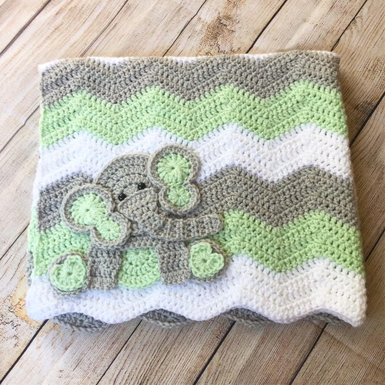 Crochet Baby Elephant Blanket Jungle Theme Nursery Gift Etsy