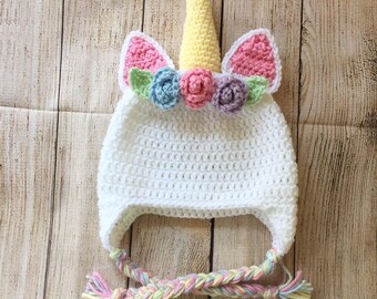 Crochet Unicorn Hat-Handmade Unicorn Hat-Unicorn Beanie-Unicorn Christmas Gift-Unicorn Baby Toddler Child Girl Gift-Unicorn Baby Shower Gift