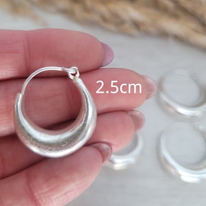 Silver hoop earrings / Classic hoops / Chunky earrings/ Simple jewellery / Unique / Hippie / Free shipping zdjęcie 2