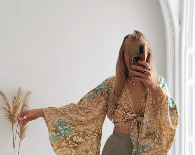 Raw Cotton Wrap Top Desert