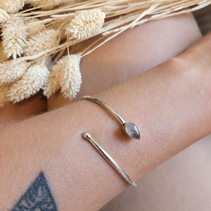 Silver Plated Minimalist Stacking Bracelet, Dainty Bangle, Everyday Bracelet, Thin Silver Cuff, Adjustable Bracelet, Gift for Her