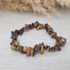 Tiger eye crystal bracelet / Beaded bracelet / Healing jewellery / Cute gift / Brown stone / Festival / Birthstone / Raw crystal