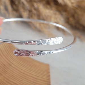 silver Upper arm bracelet / Cuff / Top arm band / Hammered jewellery / Handmade / Bohemian/ Boho / Ethnic / Unique design image 2