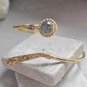 Raw Brass Hammered bracelet – Adjustable Boho Bangle – Statement Jewellery / Gift for Her