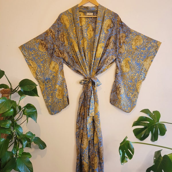 Bamboo silk kimono / Robe / Christmas gift/Bridesmaid / Unique Gift / Ethnical fair trade / Bridal/ Gift / Bohemian / Soft robe/ boho kimono