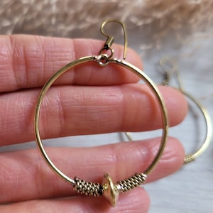 Golden hoops / Hoop earrings / Boho / Pretty / Rustic / Dangle / Hippie / Boho / Bohemian