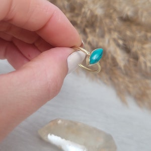 Gold minimalist ring / Turquoise eye jewellery  / Boho / Bohemian / Ethnic / Pretty / Hippie