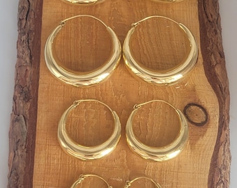 Brass hoop earrings / Classic hoops / Chunky earrings/ Simple jewellery / Unique / Hippie / Free shipping