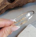 Hammered Silver Plated Bracelet: Adjustable Minimalist Jewelry
