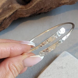 Hammered Silver Plated Bracelet: Adjustable Minimalist Jewelry