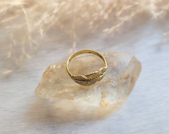 Anillo de plumas midi / Anillo dorado / Anillo midi / Boho / Boho / étnico / Regalo / Envío gratis