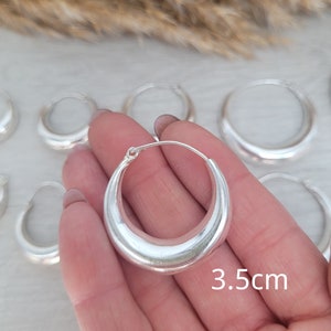 Silver hoop earrings / Classic hoops / Chunky earrings/ Simple jewellery / Unique / Hippie / Free shipping zdjęcie 4
