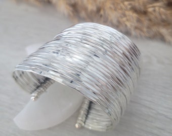 Silver cuff bracelet / Statement jewellery / Boho style / Bohemian / Gift / Hippie / Tribal / Free uk shipping / Cuff arm bracelet