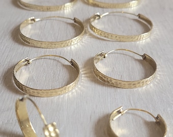 Brass hammered hoops / Hoop earrings / Small hoops / Large hoops / Hippie / Unique / Hoops / Gold / Golden jewellery / Boho