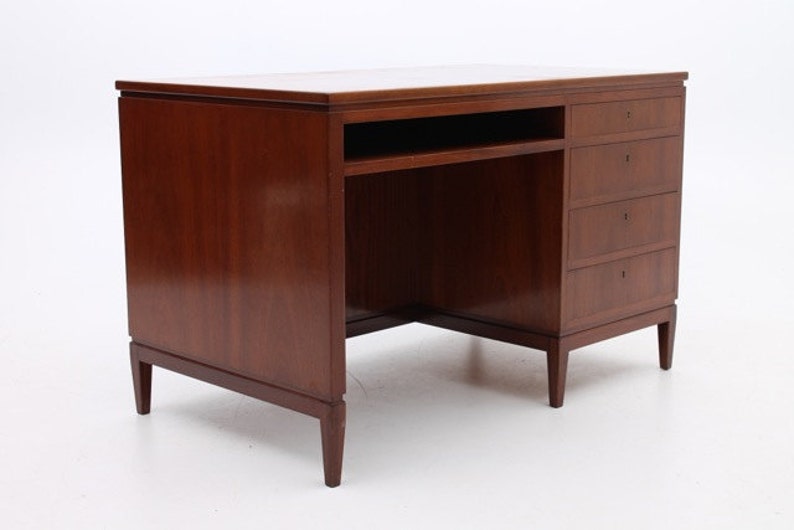 Danish Mid Century Modern Mahogany Desk Produced By Rud Image 0