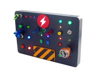 LED Light Switch Board for toddler Electronic Busy board for travel Switch box Kids Light Up Board Toggle switch toy Spaceship control panel