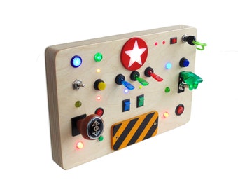 LED light busy board for toddler Electronic Busy Board LED light toy Switch box Light up busy toy switch box Switch Light Toy Toggle board